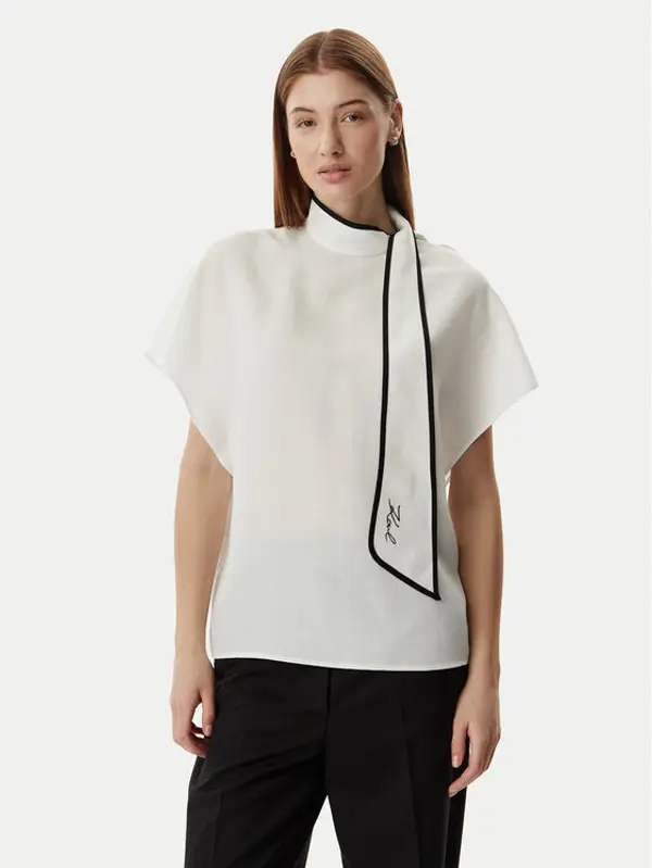 Karl Lagerfeld KARL LAGERFELD Majica B2W11015 Krem Loose Fit