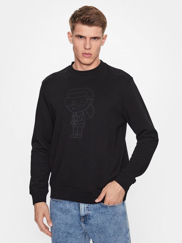 KARL LAGERFELD KARL LAGERFELD Majica dugih rukava 705401 533910 Crna Regular Fit