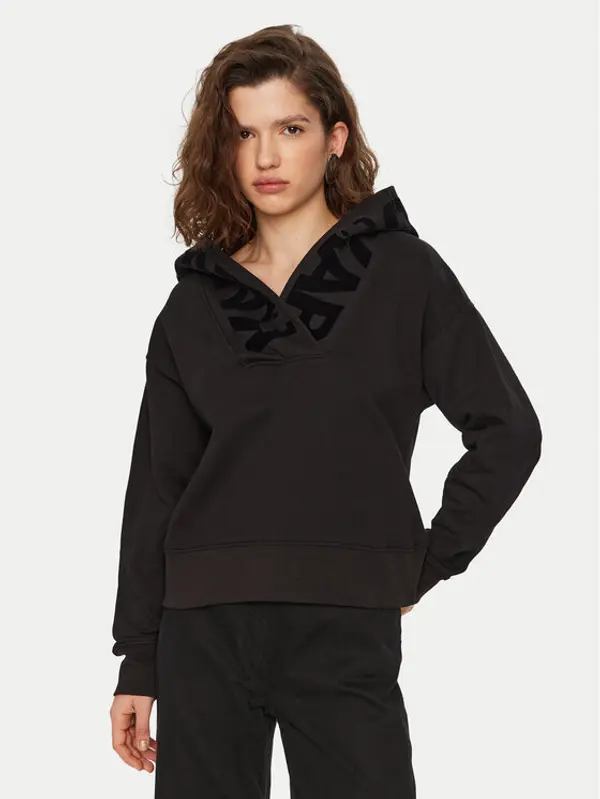 Karl Lagerfeld KARL LAGERFELD Majica dugih rukava A1W20064 Crna Relaxed Fit