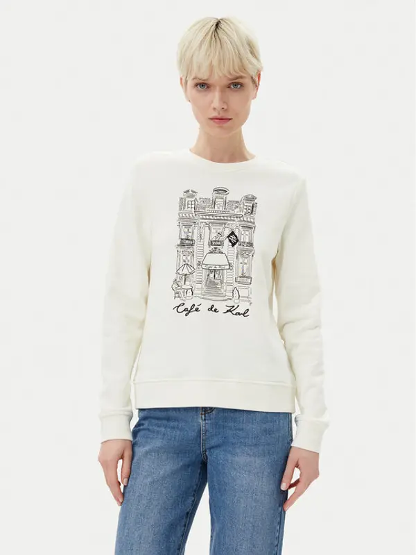 Karl Lagerfeld KARL LAGERFELD Majica dugih rukava A2W20057 Écru Regular Fit