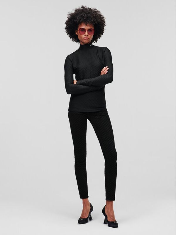 KARL LAGERFELD KARL LAGERFELD Majica Texture 226W1707 Crna Regular Fit