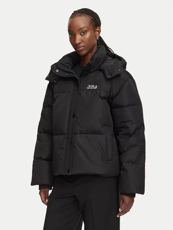 Karl Lagerfeld KARL LAGERFELD Pernata jakna Essential B3W15002 Crna Regular Fit