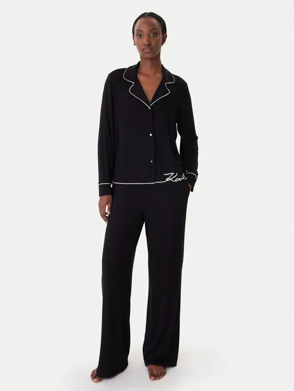 Karl Lagerfeld KARL LAGERFELD Pidžama B1W45010 Crna Relaxed Fit