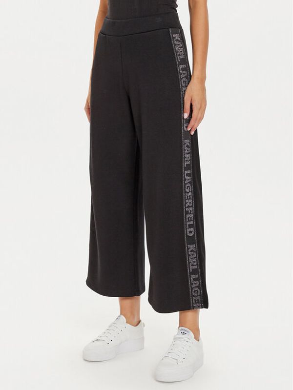 KARL LAGERFELD KARL LAGERFELD Pletene hlače 246W1010 Crna Relaxed Fit