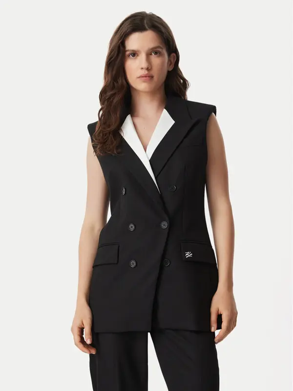 Karl Lagerfeld KARL LAGERFELD Prsluk B3W14028 Crna Relaxed Fit
