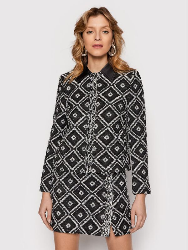 KARL LAGERFELD KARL LAGERFELD Sakoi Boucle 220W1402 Crna Regular Fit