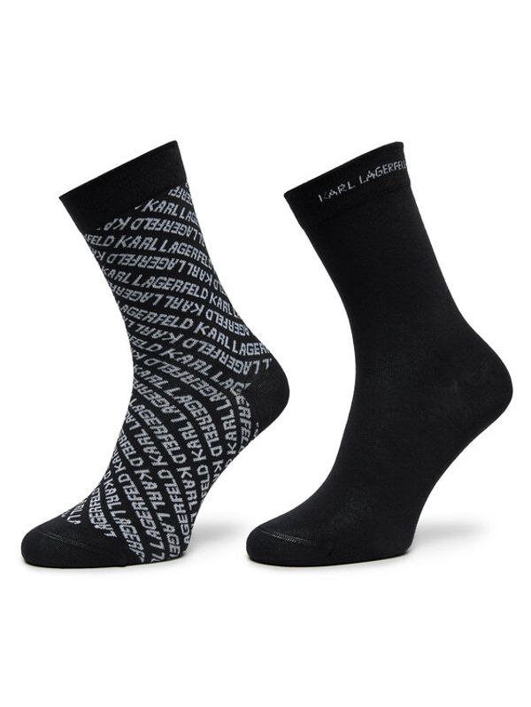 KARL LAGERFELD KARL LAGERFELD Set od 2 para ženskih visokih čarapa 246W6002 Crna