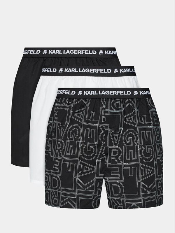KARL LAGERFELD KARL LAGERFELD Set od 3 para bokserica Aop Woven Boxer Short (X3) 235M2108 Crna