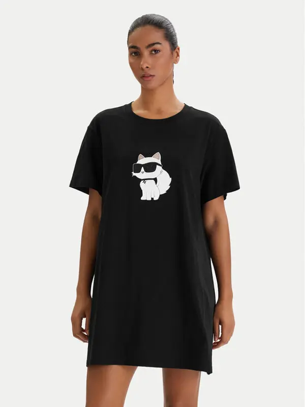 Karl Lagerfeld KARL LAGERFELD Spavaćica B1W45003 Crna Relaxed Fit