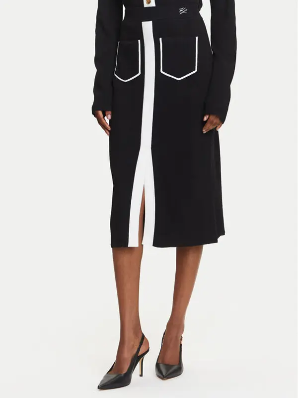 Karl Lagerfeld KARL LAGERFELD Suknja olovka A3W12023 Crna Regular Fit
