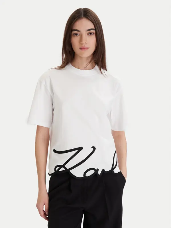 Karl Lagerfeld KARL LAGERFELD T-shirt A1W17013 Bijela Regular Fit