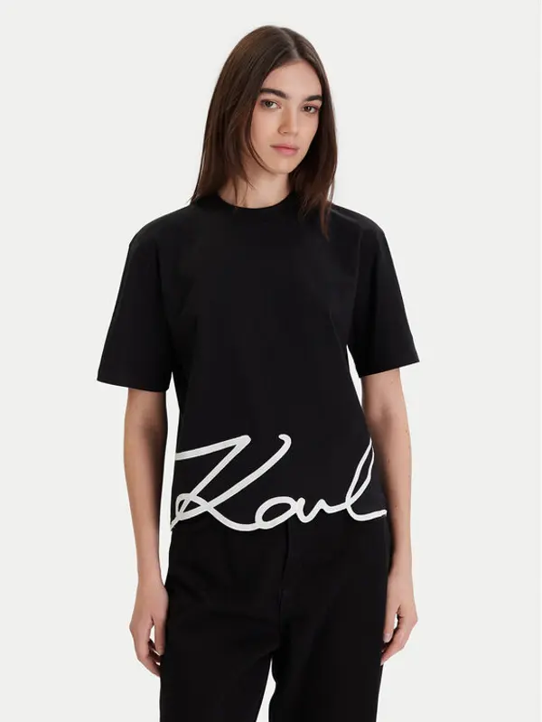 Karl Lagerfeld KARL LAGERFELD T-shirt A1W17013 Crna Relaxed Fit