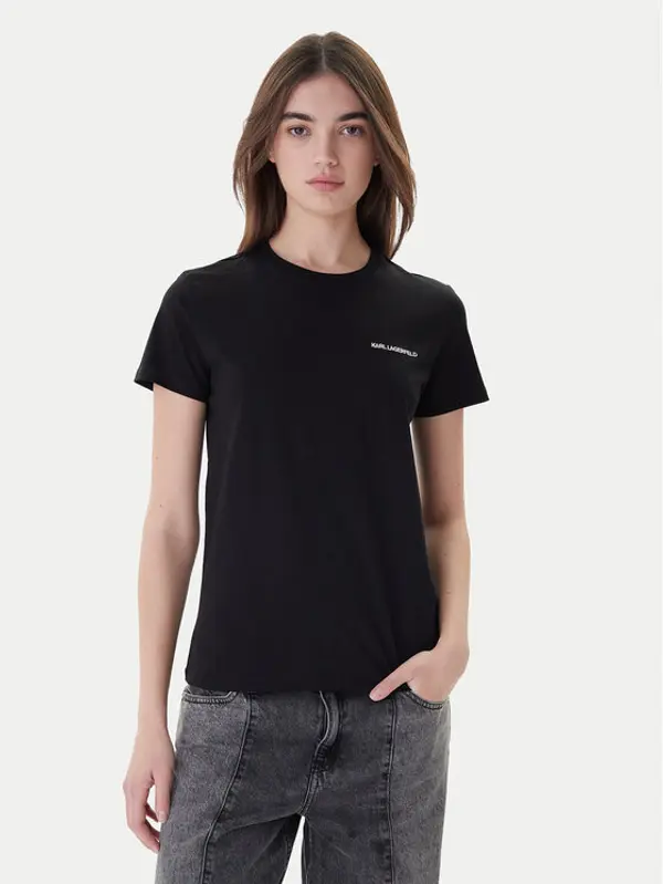 Karl Lagerfeld KARL LAGERFELD T-shirt A1W17019 Crna Regular Fit