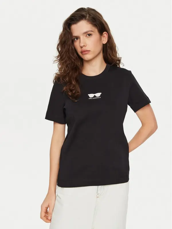 Karl Lagerfeld KARL LAGERFELD T-shirt A1W17021 Crna Regular Fit