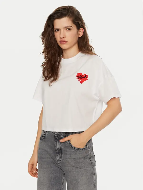 Karl Lagerfeld KARL LAGERFELD T-shirt A1W17074 Bijela Regular Fit