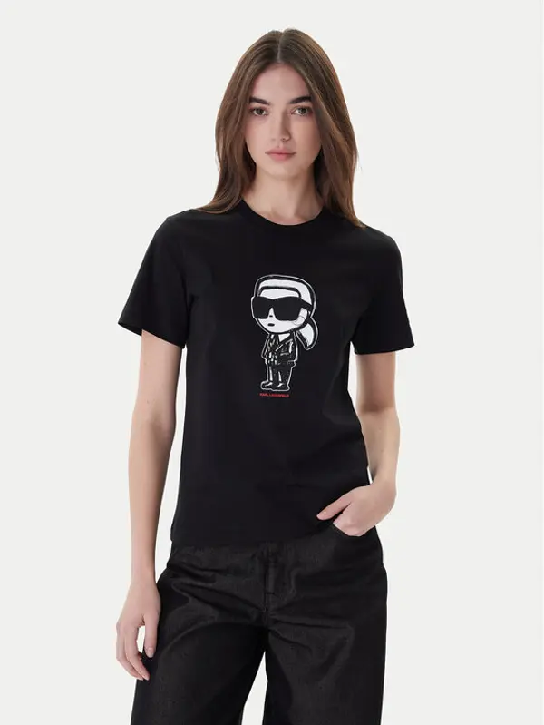 Karl Lagerfeld KARL LAGERFELD T-shirt A1W17126 Crna Regular Fit