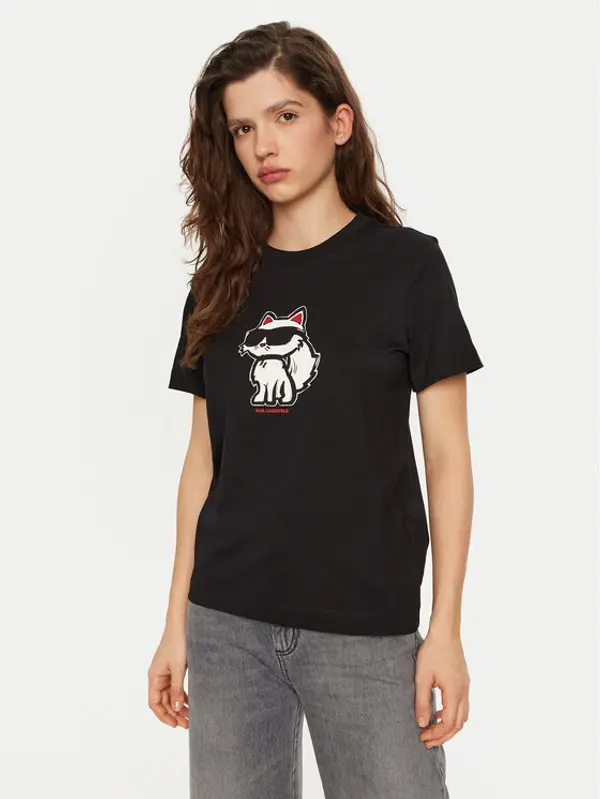 Karl Lagerfeld KARL LAGERFELD T-shirt A1W17128 Crna Regular Fit