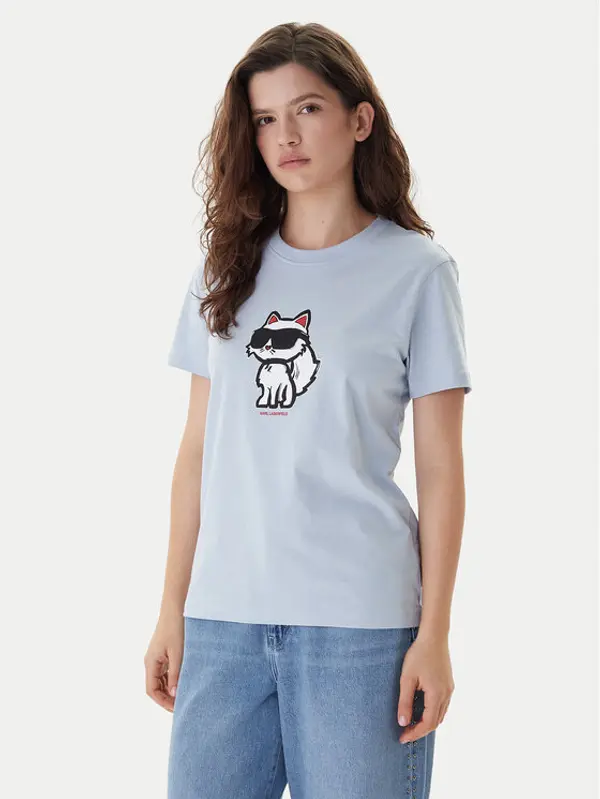 Karl Lagerfeld KARL LAGERFELD T-shirt A1W17128 Svijetloplava Regular Fit
