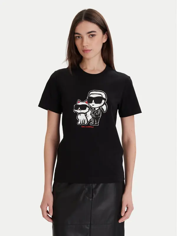 Karl Lagerfeld KARL LAGERFELD T-shirt A1W17129 Crna Regular Fit