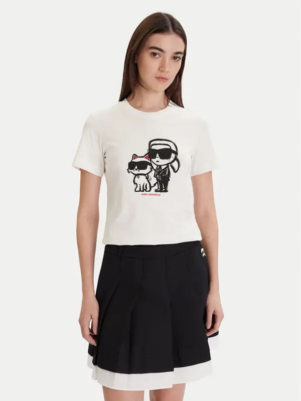 Karl Lagerfeld KARL LAGERFELD T-shirt A1W17129 Écru Regular Fit