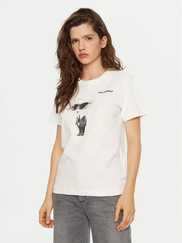 Karl Lagerfeld KARL LAGERFELD T-shirt A1W17130 Bijela Regular Fit