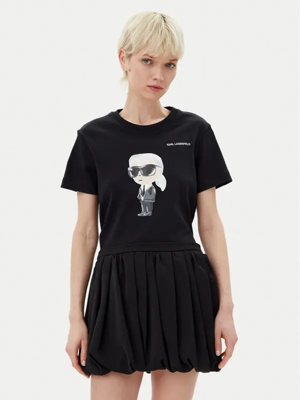 Karl Lagerfeld KARL LAGERFELD T-shirt A1W17130 Crna Regular Fit