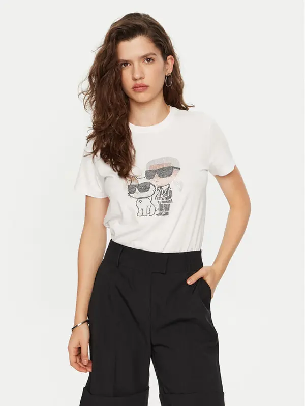Karl Lagerfeld KARL LAGERFELD T-shirt A1W17131 Bijela Regular Fit