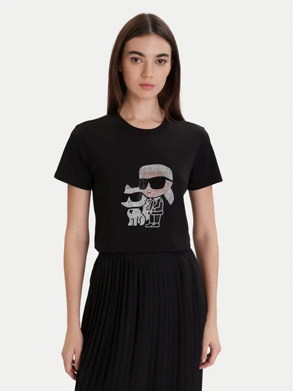Karl Lagerfeld KARL LAGERFELD T-shirt A1W17131 Crna Regular Fit