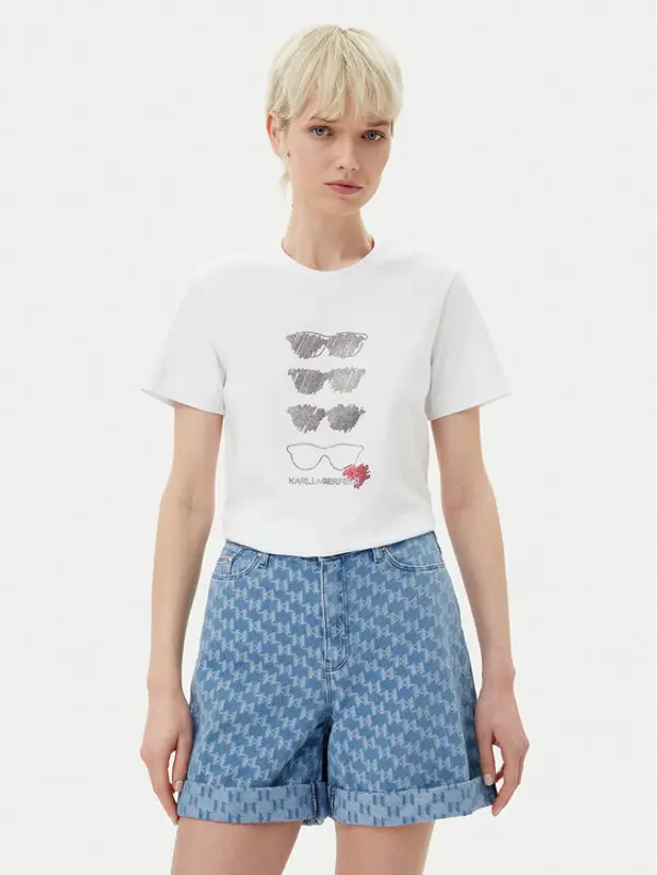 Karl Lagerfeld KARL LAGERFELD T-shirt A2W17103 Bijela Regular Fit