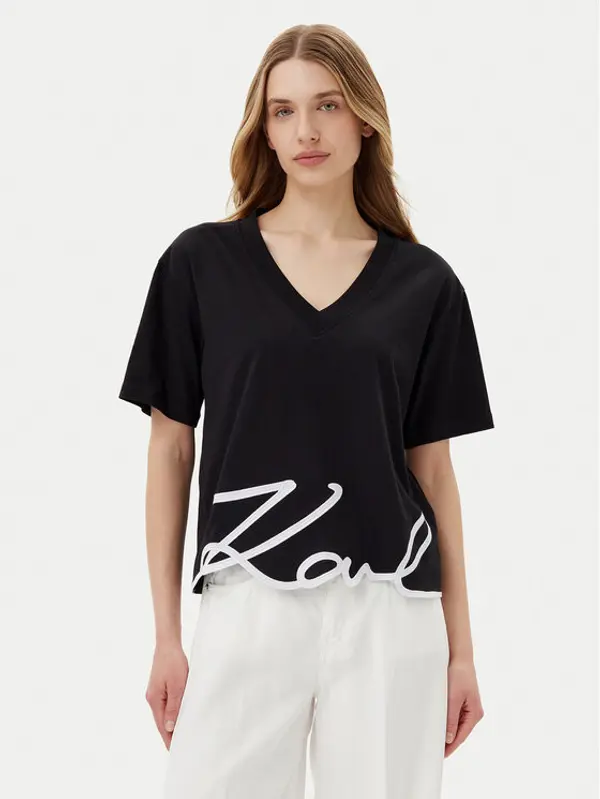 Karl Lagerfeld KARL LAGERFELD T-shirt A2W17104 Crna Relaxed Fit