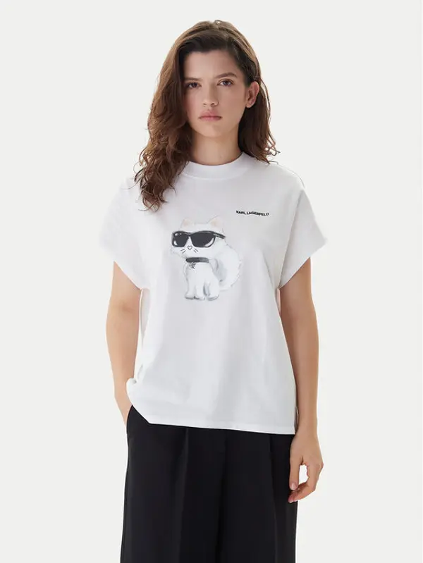Karl Lagerfeld KARL LAGERFELD T-shirt A2W17115 Bijela Loose Fit