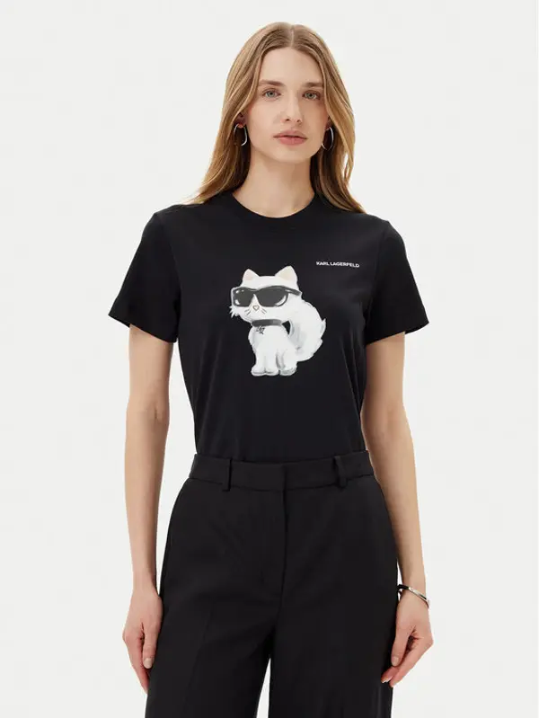 Karl Lagerfeld KARL LAGERFELD T-shirt A2W17119 Crna Regular Fit