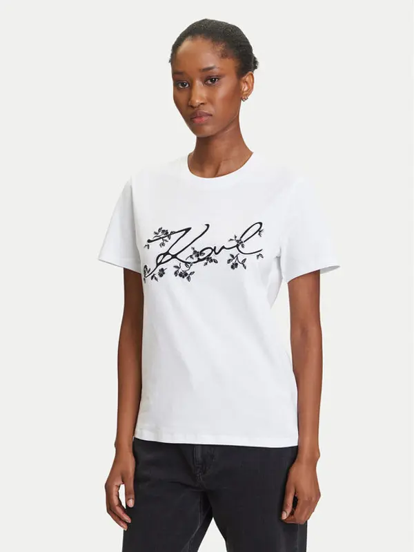 Karl Lagerfeld KARL LAGERFELD T-shirt A3W17018 Bijela Regular Fit