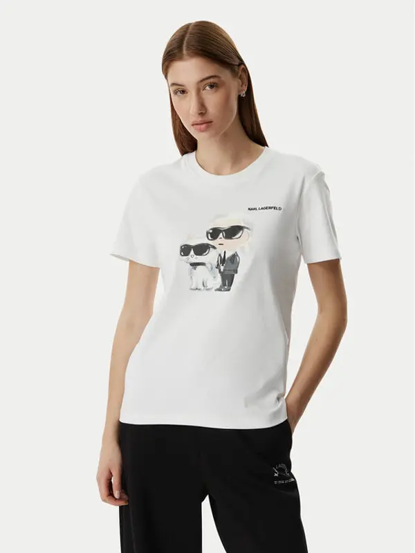 Karl Lagerfeld KARL LAGERFELD T-shirt A3W17077 Bijela Regular Fit