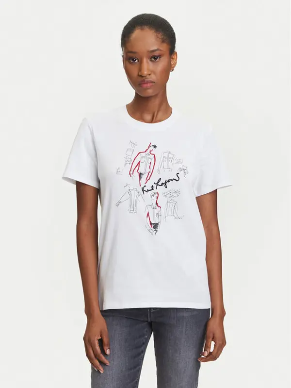 Karl Lagerfeld KARL LAGERFELD T-shirt A3W17099 Bijela Regular Fit