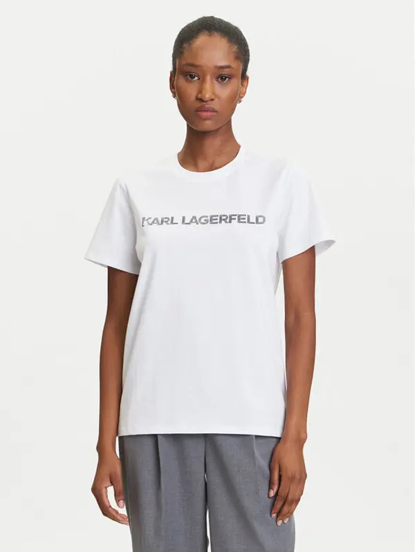 Karl Lagerfeld KARL LAGERFELD T-shirt A3W17102 Bijela Regular Fit
