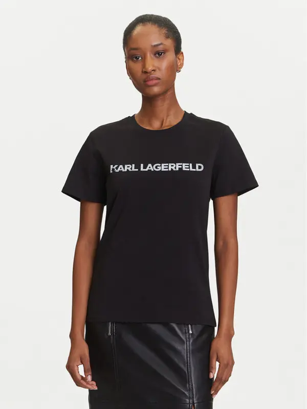 Karl Lagerfeld KARL LAGERFELD T-shirt A3W17102 Crna Regular Fit