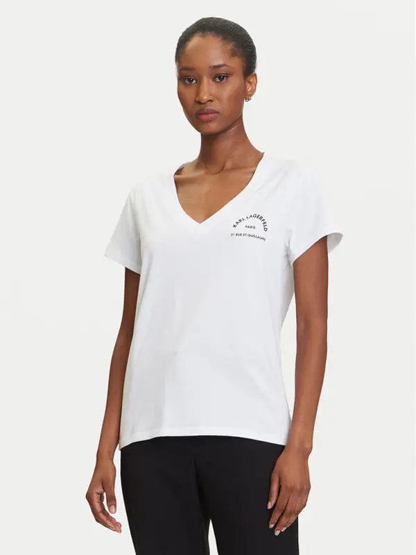 Karl Lagerfeld KARL LAGERFELD T-shirt A3W17104 Bijela Regular Fit