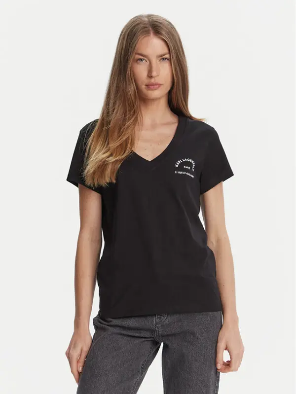 Karl Lagerfeld KARL LAGERFELD T-shirt A3W17104 Crna Regular Fit