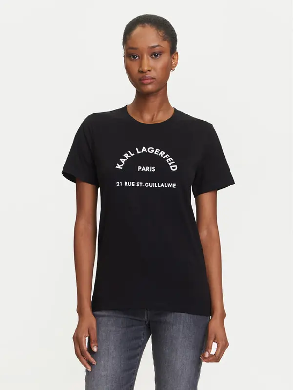Karl Lagerfeld KARL LAGERFELD T-shirt A3W17105 Crna Regular Fit