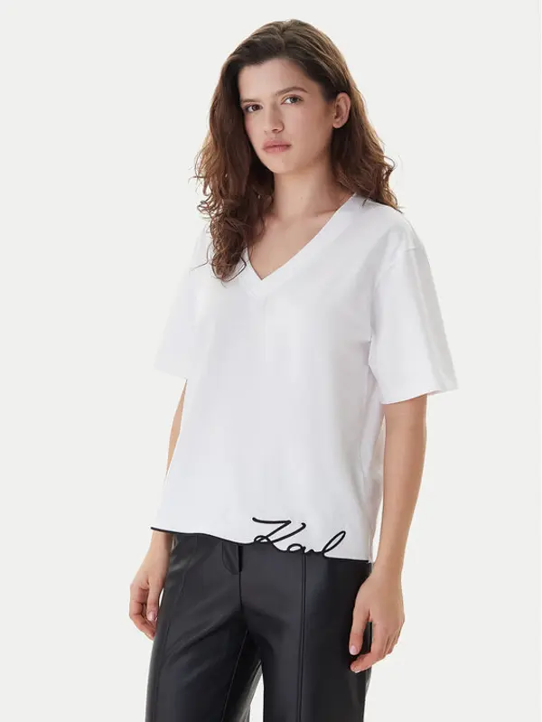 Karl Lagerfeld KARL LAGERFELD T-shirt B1W17031 Bijela Relaxed Fit