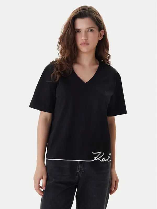 Karl Lagerfeld KARL LAGERFELD T-shirt B1W17031 Crna Relaxed Fit