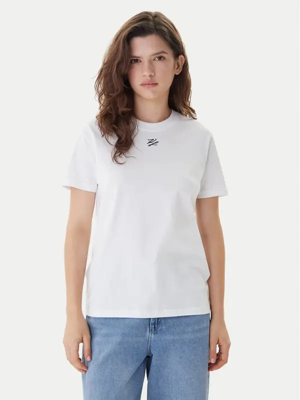 Karl Lagerfeld KARL LAGERFELD T-shirt B1W17091 Bijela Regular Fit