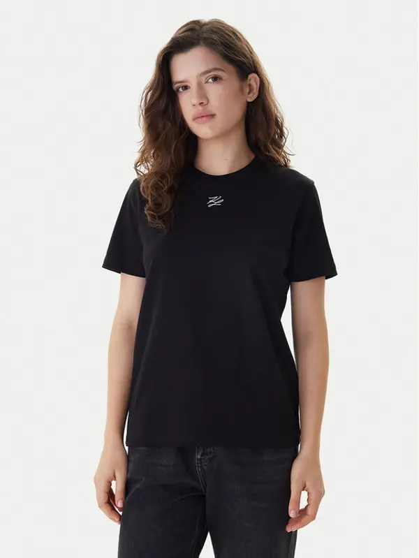Karl Lagerfeld KARL LAGERFELD T-shirt B1W17091 Crna Regular Fit