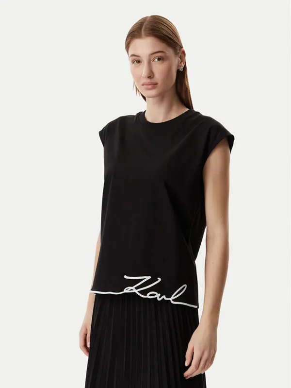 Karl Lagerfeld KARL LAGERFELD T-shirt B2W17018 Crna Regular Fit