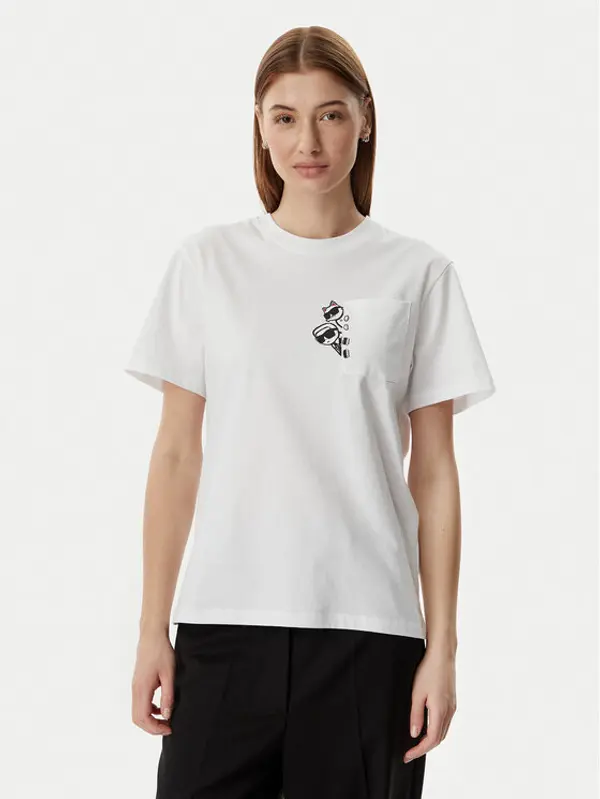 Karl Lagerfeld KARL LAGERFELD T-shirt B2W17081 Bijela Regular Fit