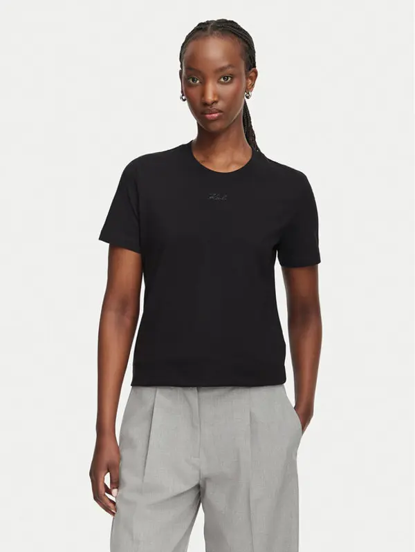 Karl Lagerfeld KARL LAGERFELD T-shirt B2W17094 Crna Regular Fit