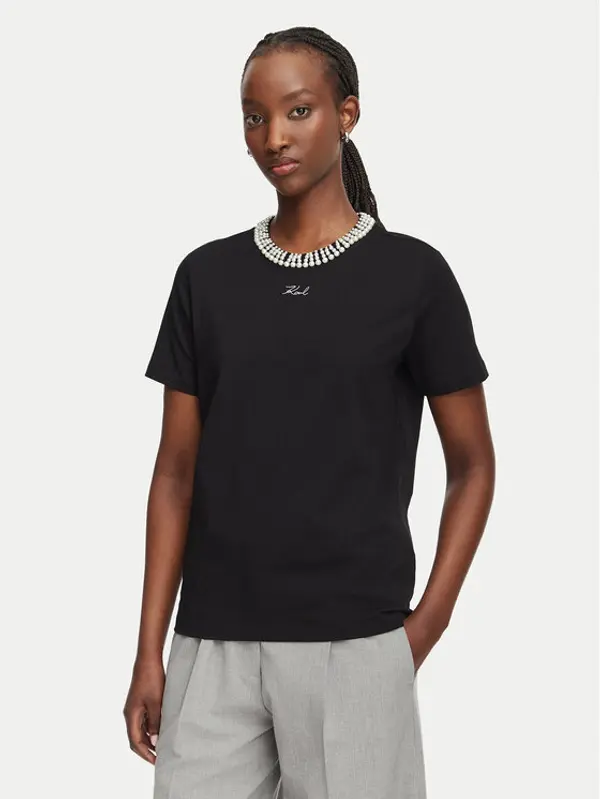 Karl Lagerfeld KARL LAGERFELD T-shirt B3W17057 Crna Regular Fit