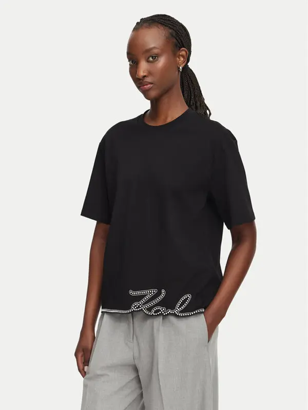 Karl Lagerfeld KARL LAGERFELD T-shirt B3W17065 Crna Regular Fit