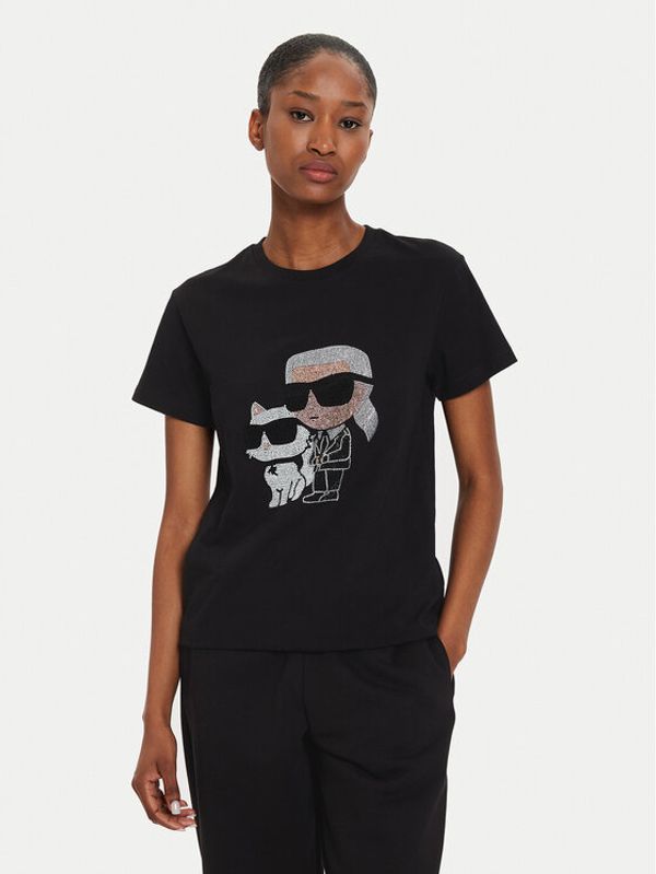 KARL LAGERFELD KARL LAGERFELD T-shirt Ikonik 2.0 230W1772 Crna Regular Fit